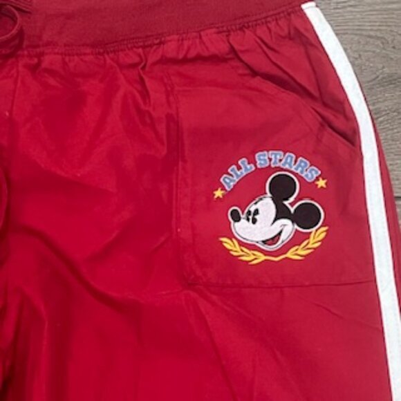Disney Drawstring Red Track Pants Women’s Large Mickey Mouse Fully Lined - Picture 4 of 9